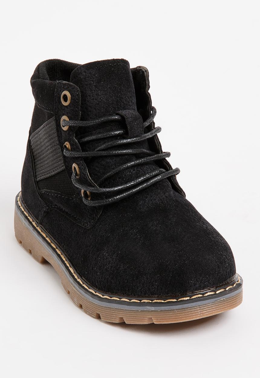 Pop Candy - Boys Lace Up Boot Black
