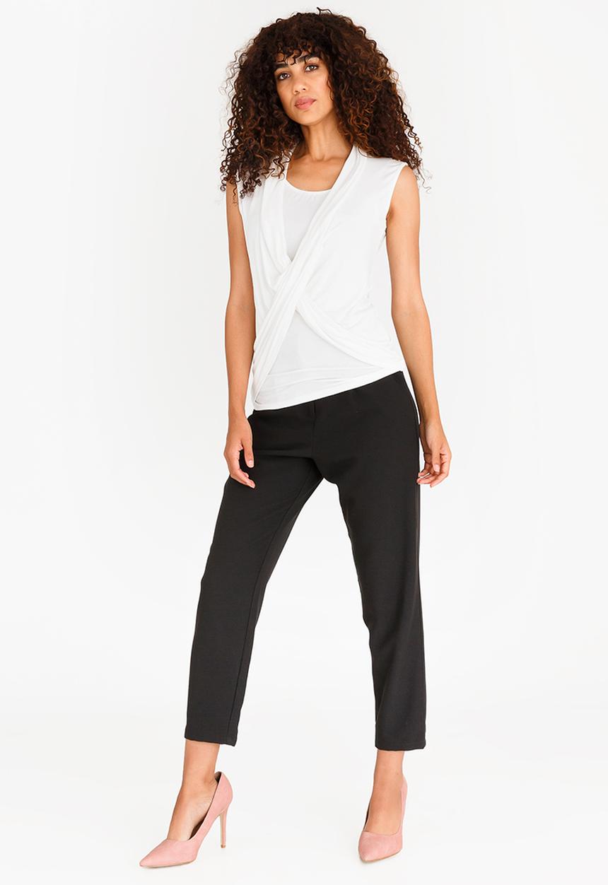 edit - Drape Twofer Top Off White