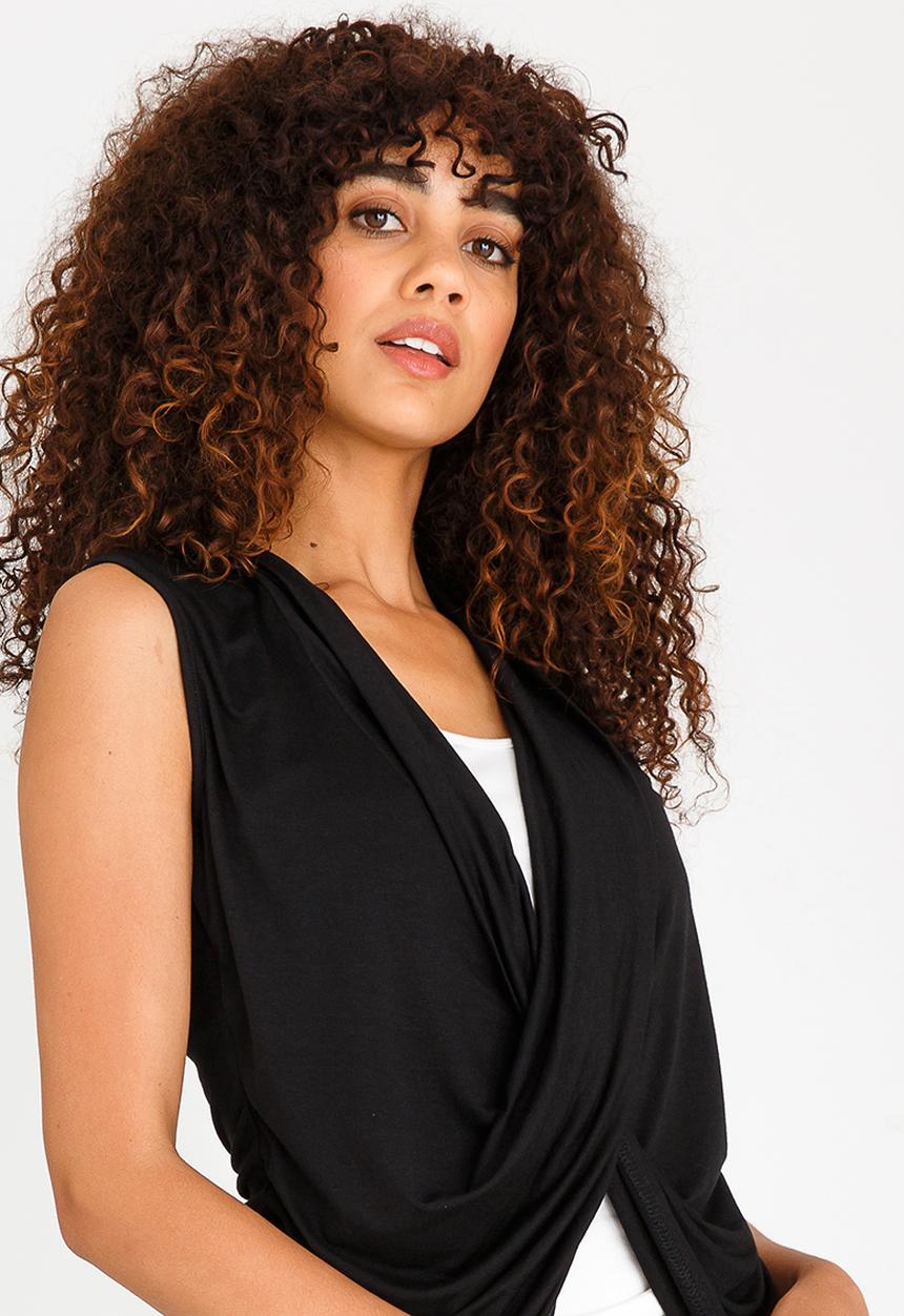 edit - Drape Twofer Top Black