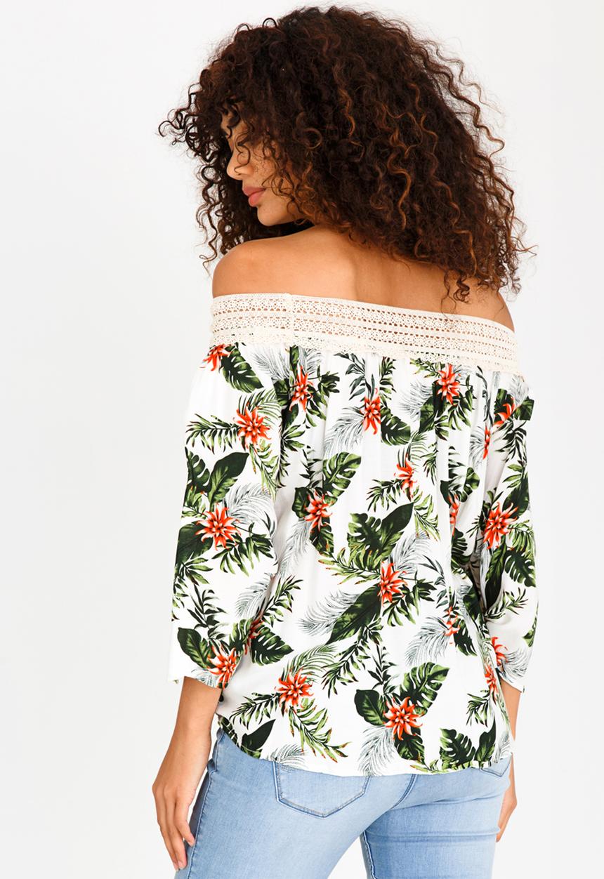 Revenge - Off the shoulder Floral Top Multi-colour