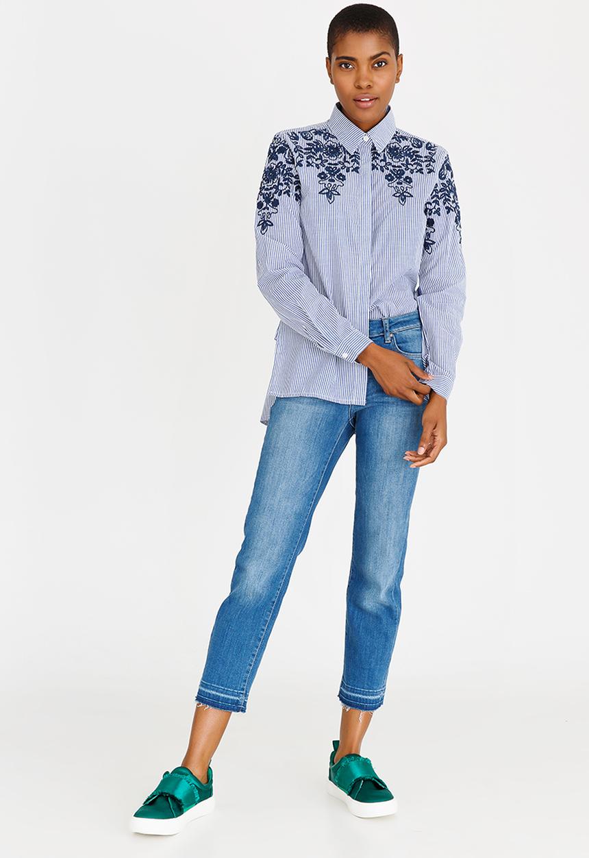 STYLE REPUBLIC - Embroidered Shirt Blue and White