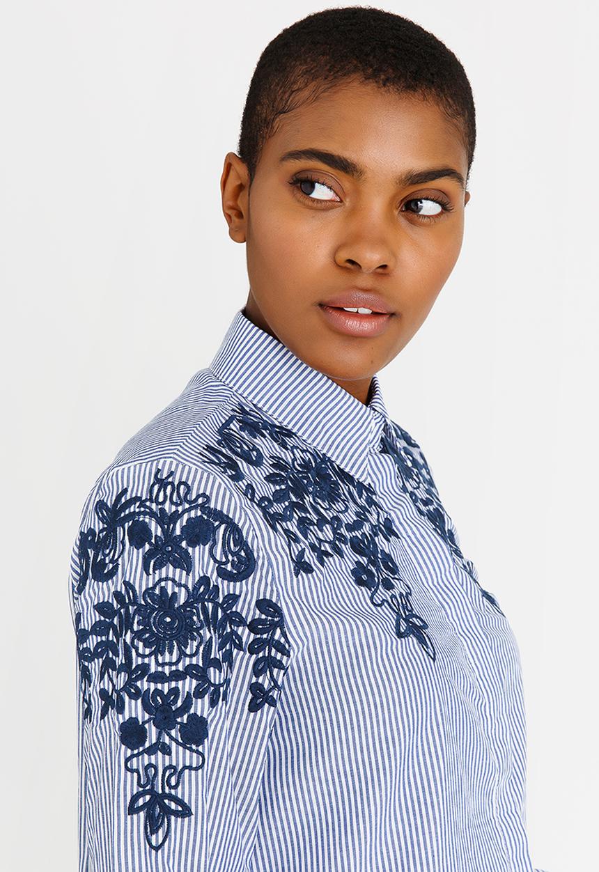 STYLE REPUBLIC - Embroidered Shirt Blue and White