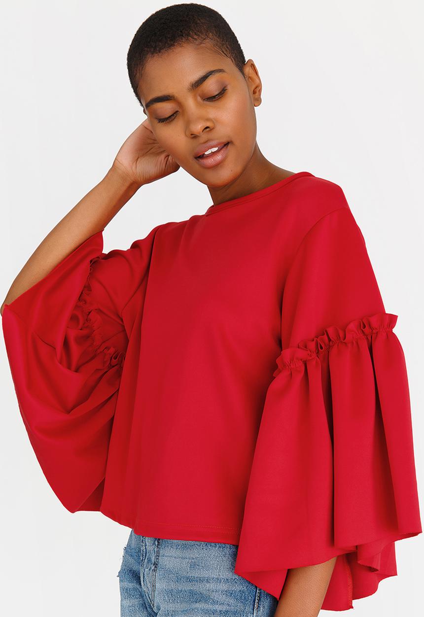STYLE REPUBLIC - Volume Sleeve T-shirt Red