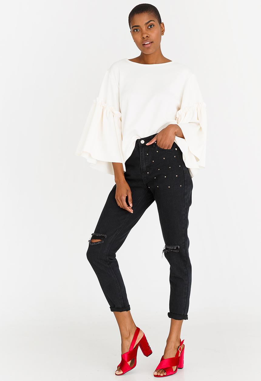 STYLE REPUBLIC - Volume Sleeve T-shirt Off White
