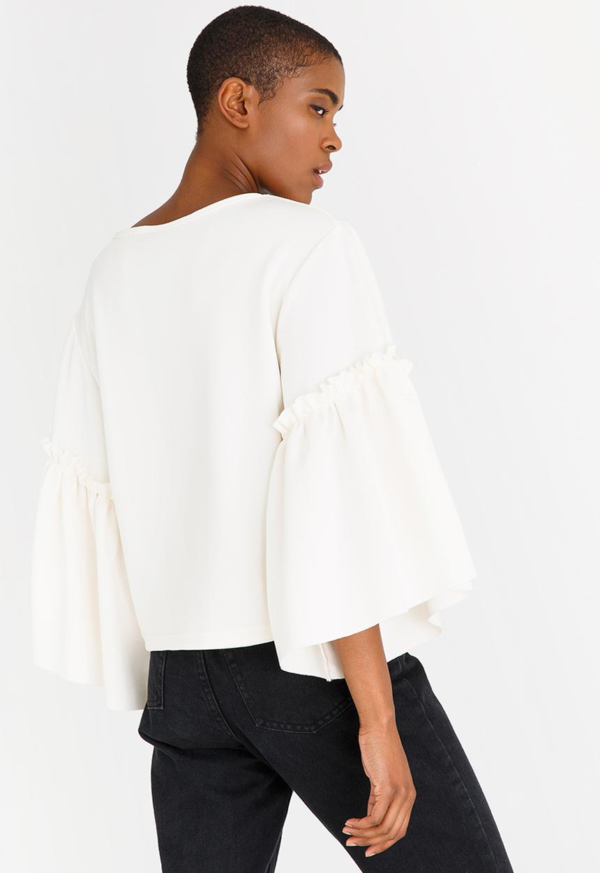 STYLE REPUBLIC - Volume Sleeve T-shirt Off White