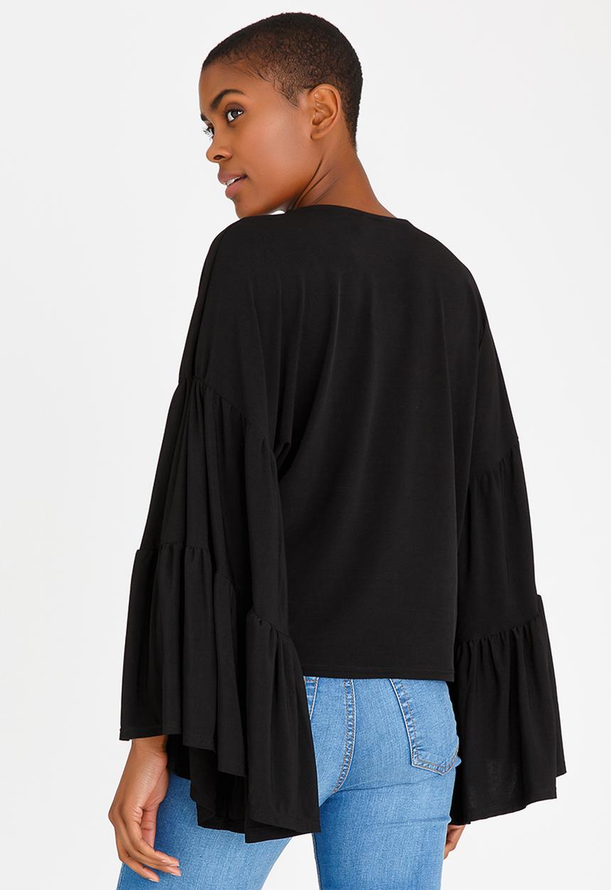 STYLE REPUBLIC - Bell Sleeve Top Black