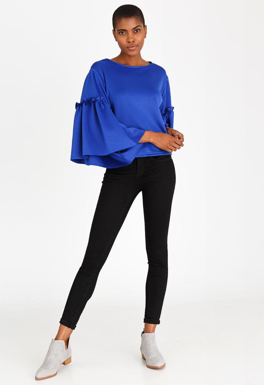 STYLE REPUBLIC - Volume Sleeve T-shirt Cobalt
