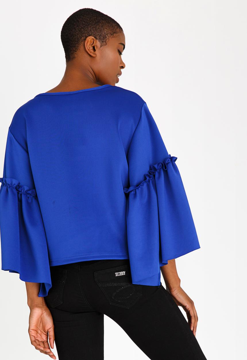 STYLE REPUBLIC - Volume Sleeve T-shirt Cobalt