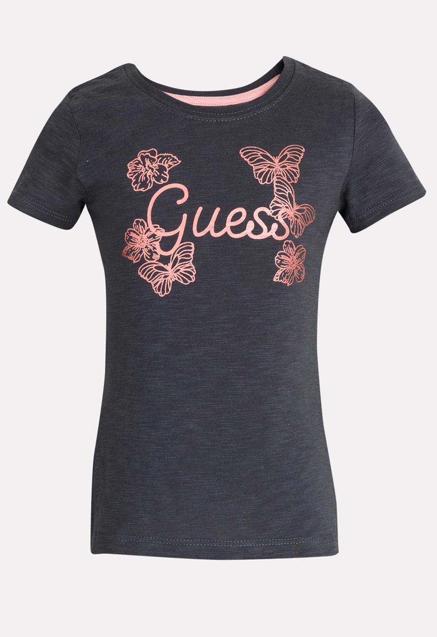 GUESS - Girls Stencil Flower Tee Grey