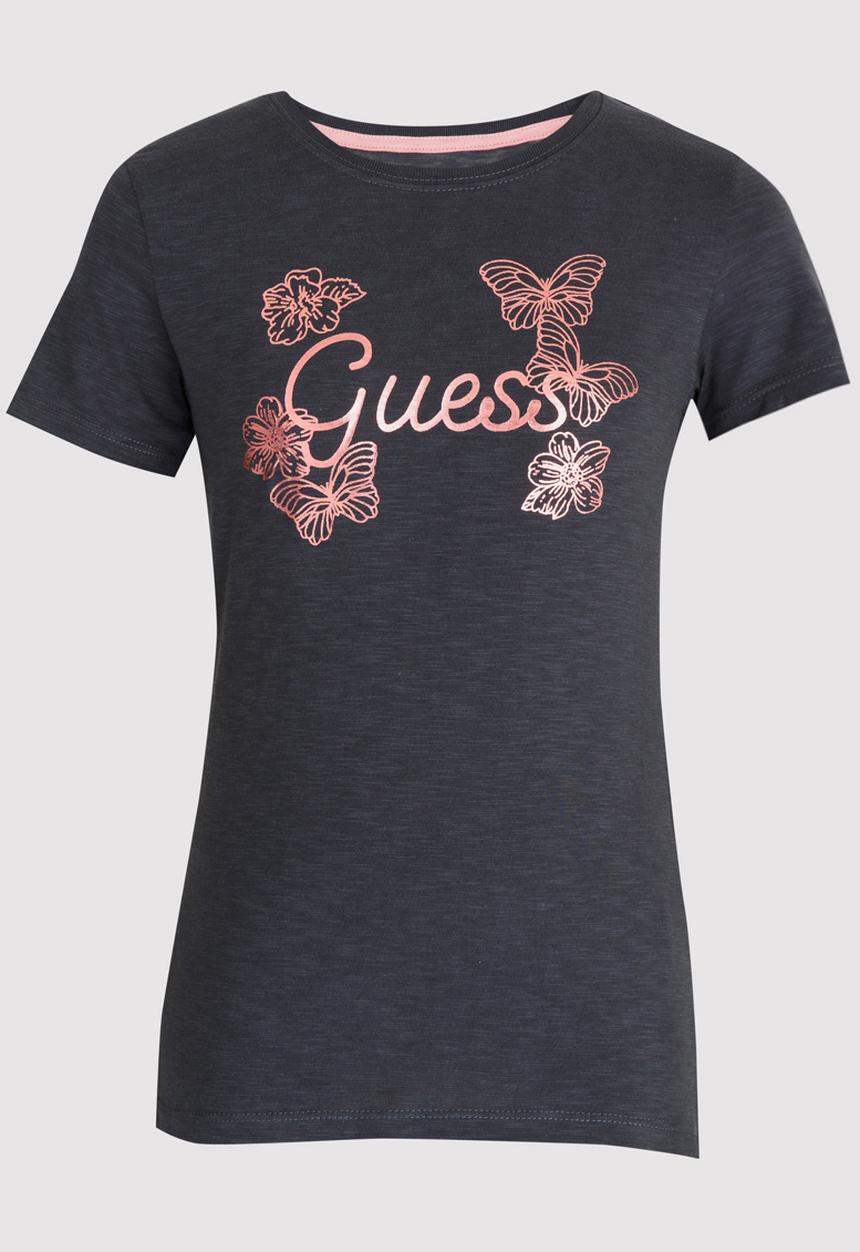 GUESS - Girls Stencil Flower Tee Grey