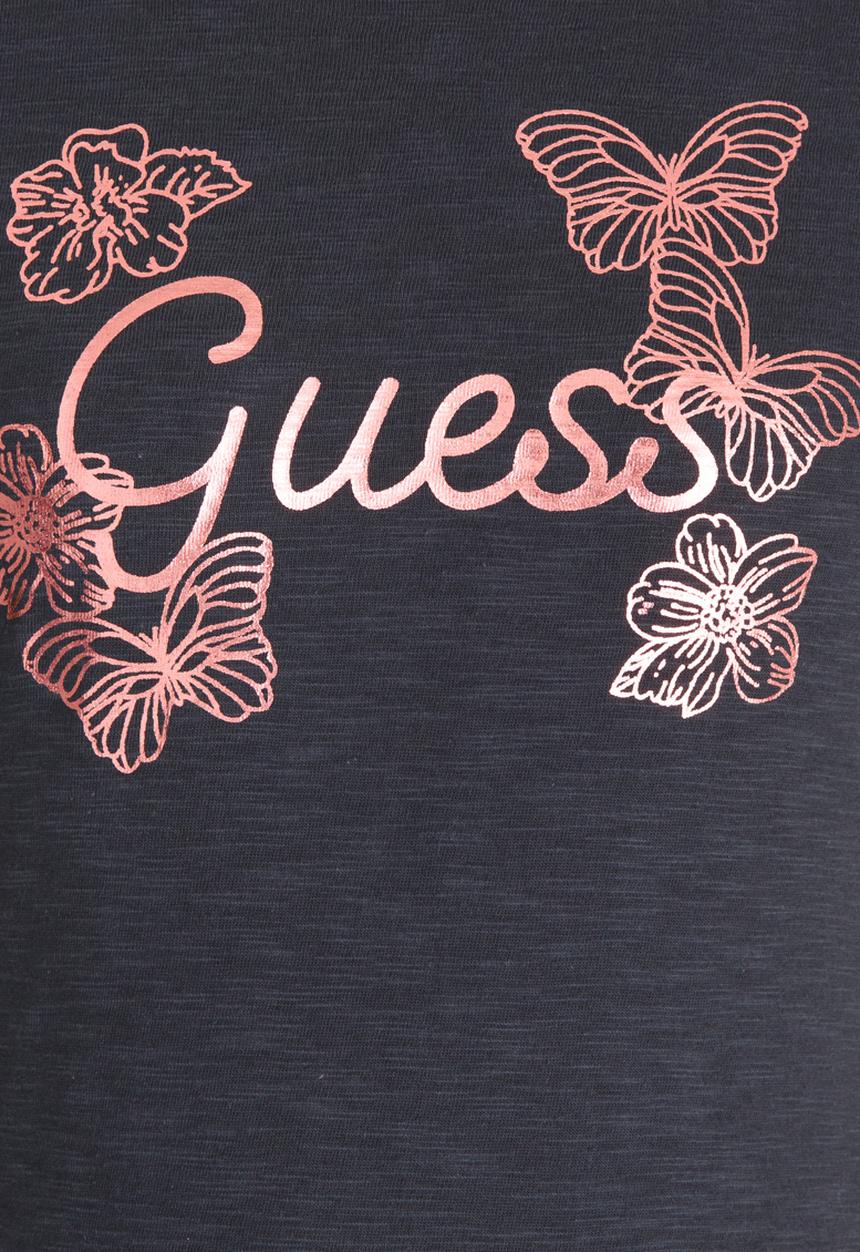 GUESS - Girls Stencil Flower Tee Grey