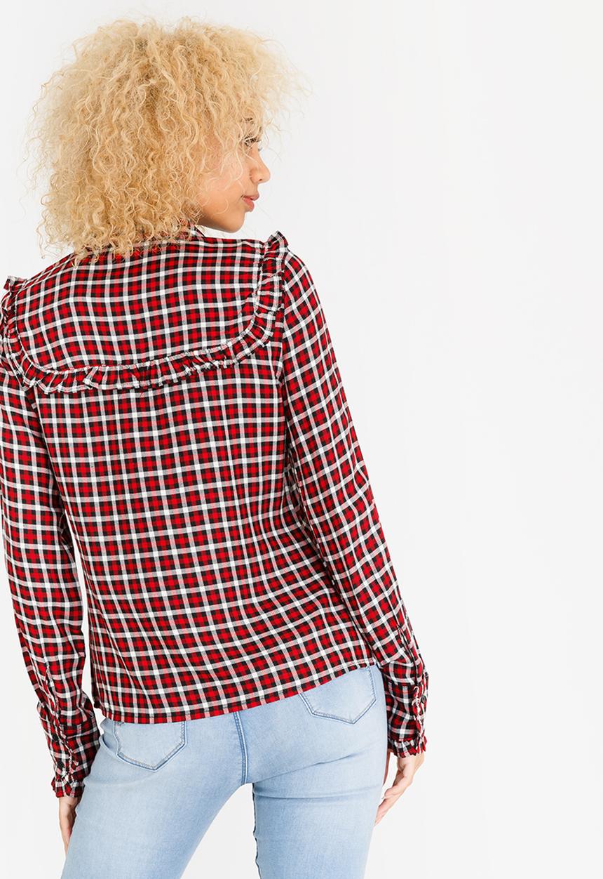 ONLY - Aria Long Sleeve Shirt Red