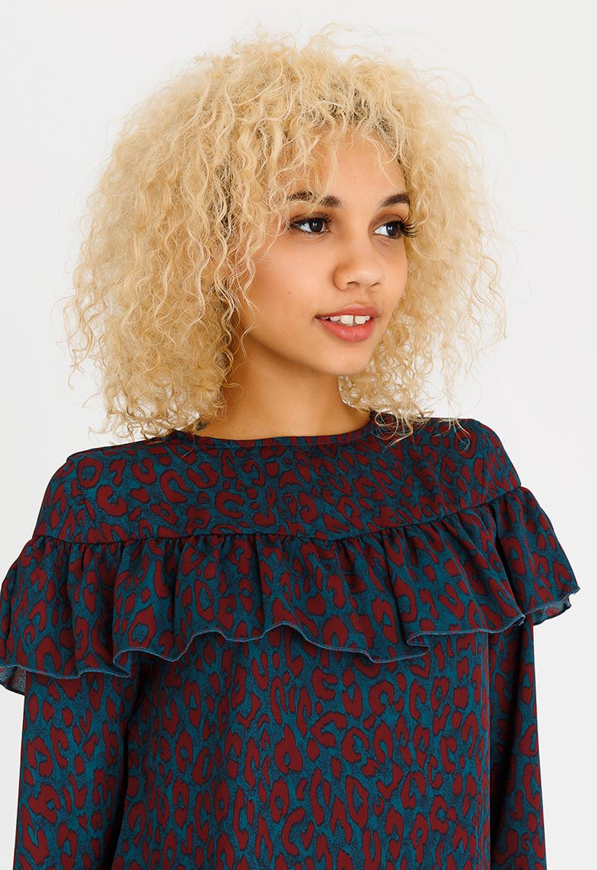 ONLY - Sui Ruffle Detail Top Red