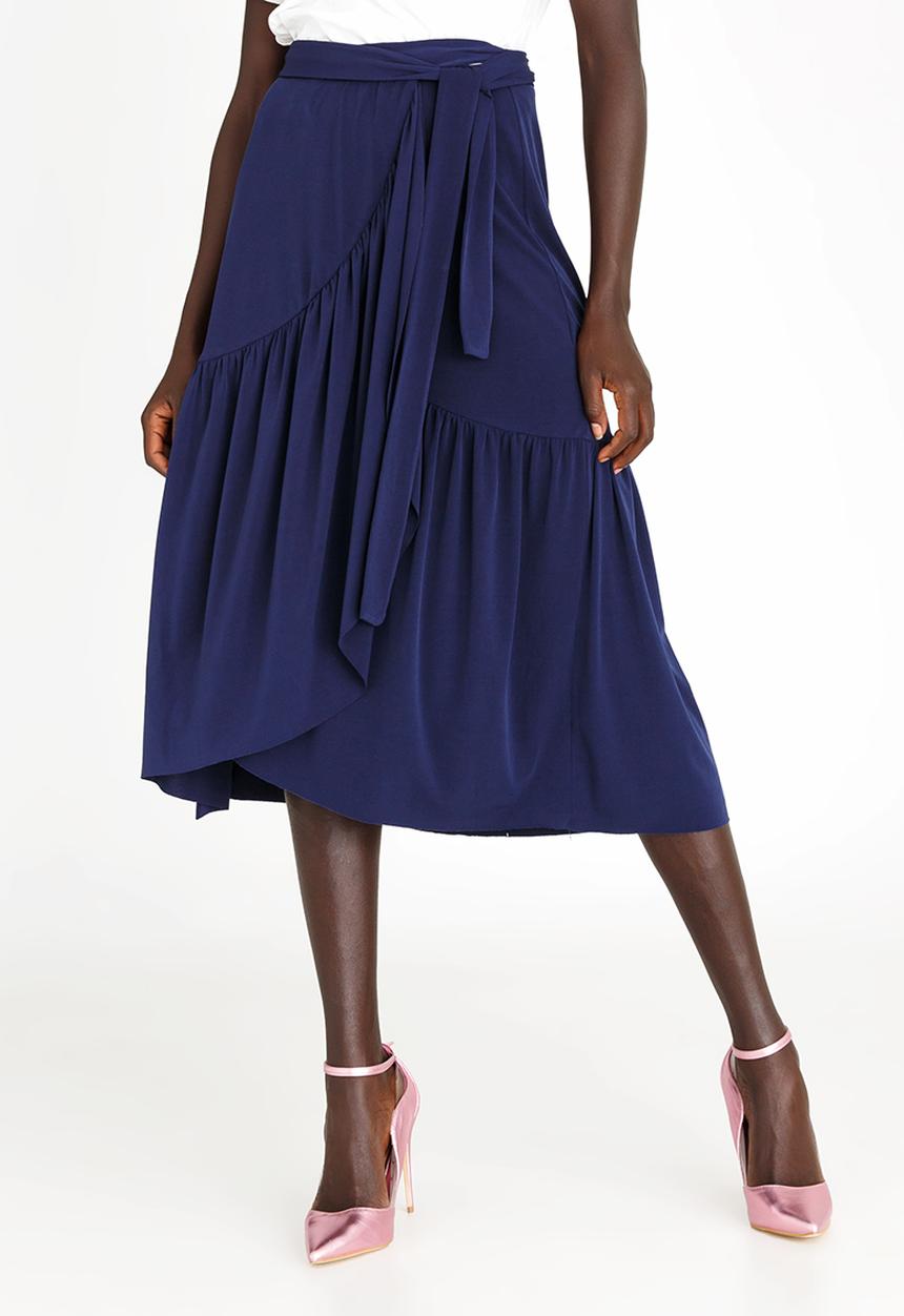 STYLE REPUBLIC - Frill Detail Wrap Skirt Navy