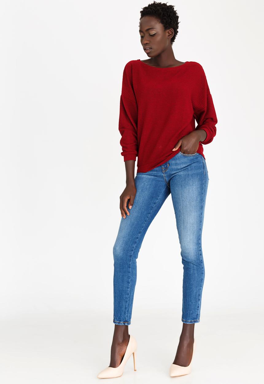 edit - Long Sleeve Knit Top Burgundy