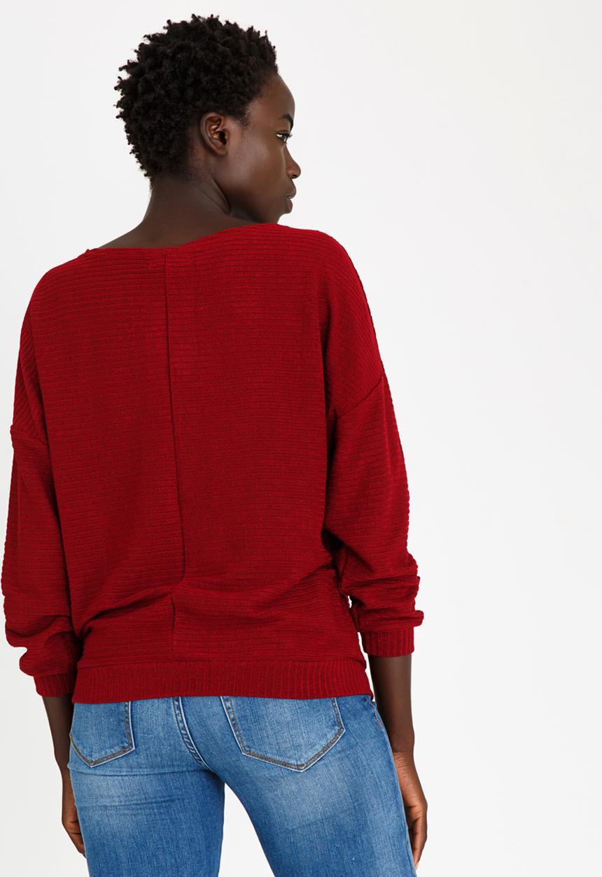 edit - Long Sleeve Knit Top Burgundy