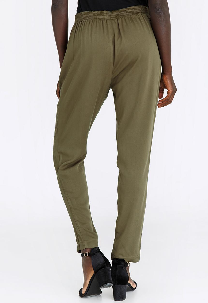 edit - Pleated Front Pants Khaki Green