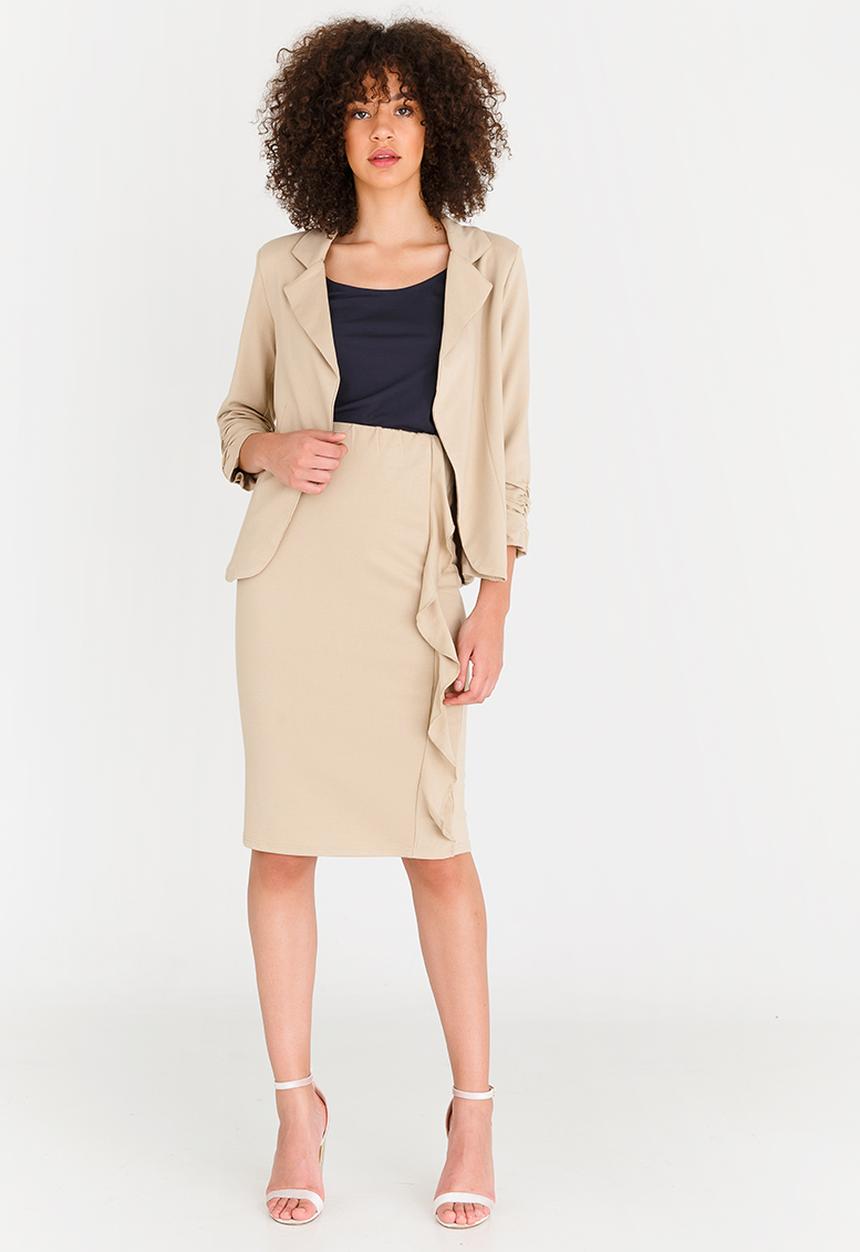 edit - Pencil Skirt with Frills Stone