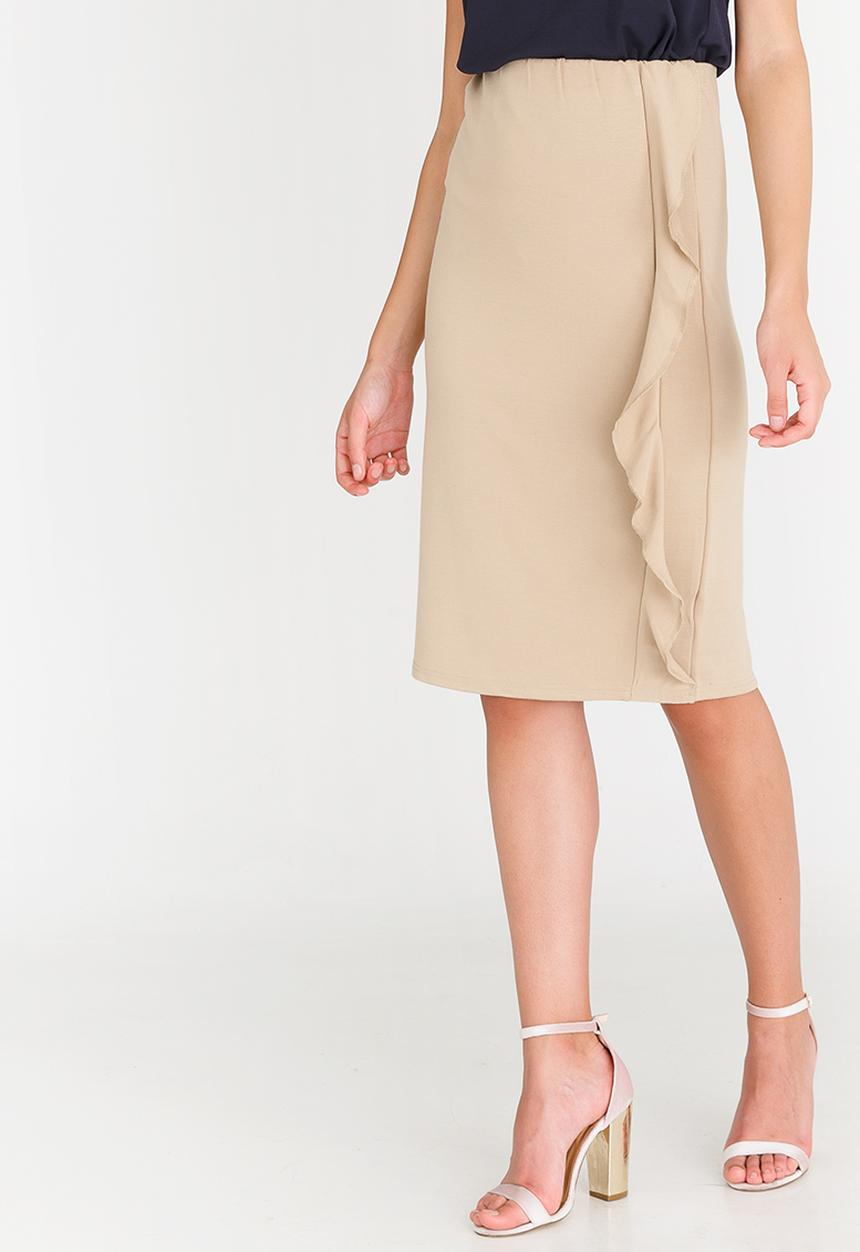 edit - Pencil Skirt with Frills Stone