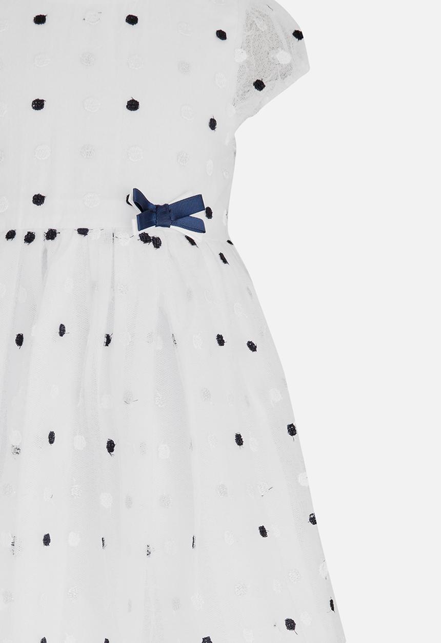 Pop Candy - Polkadot Bow Dress White