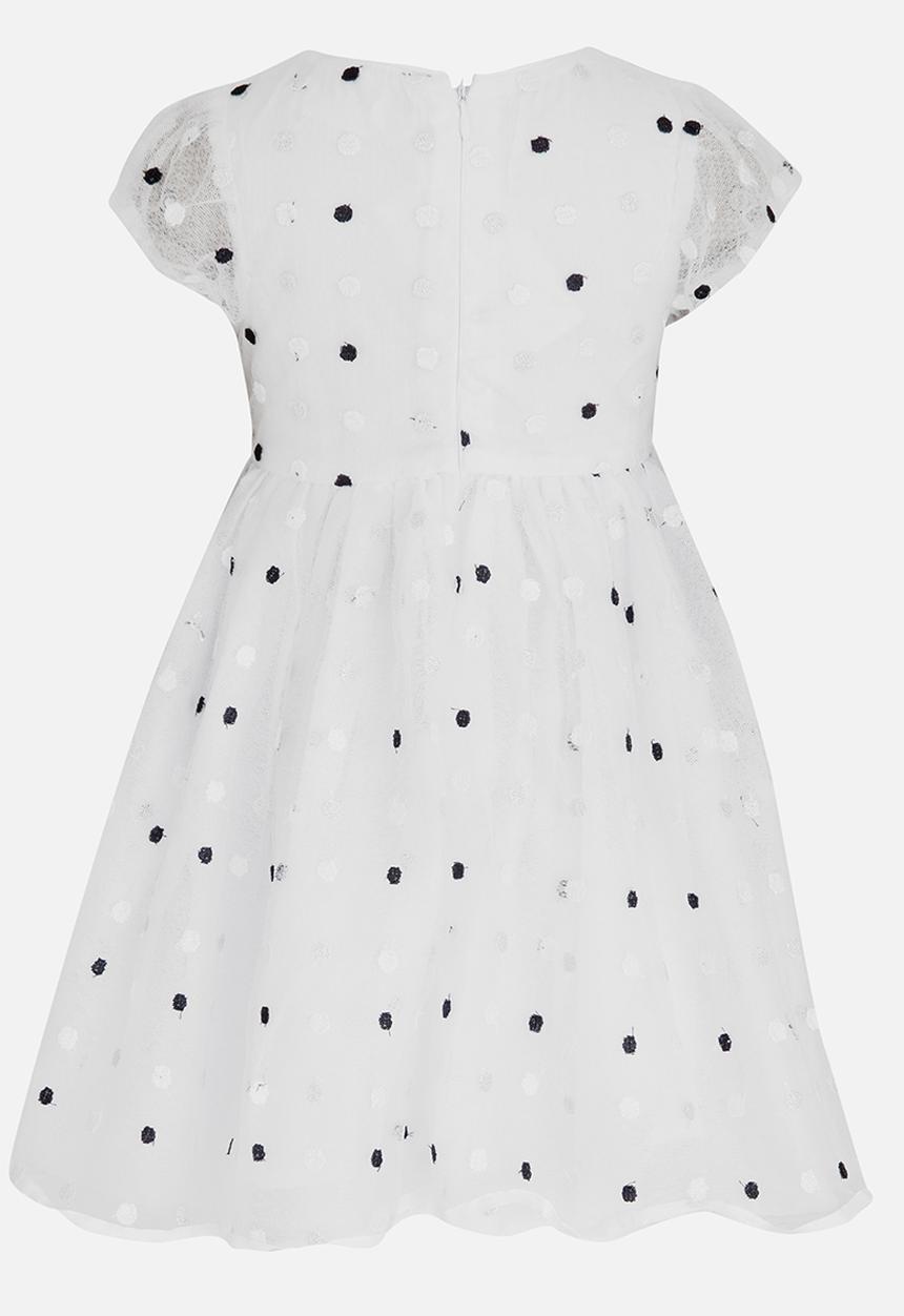 Pop Candy - Polkadot Bow Dress White