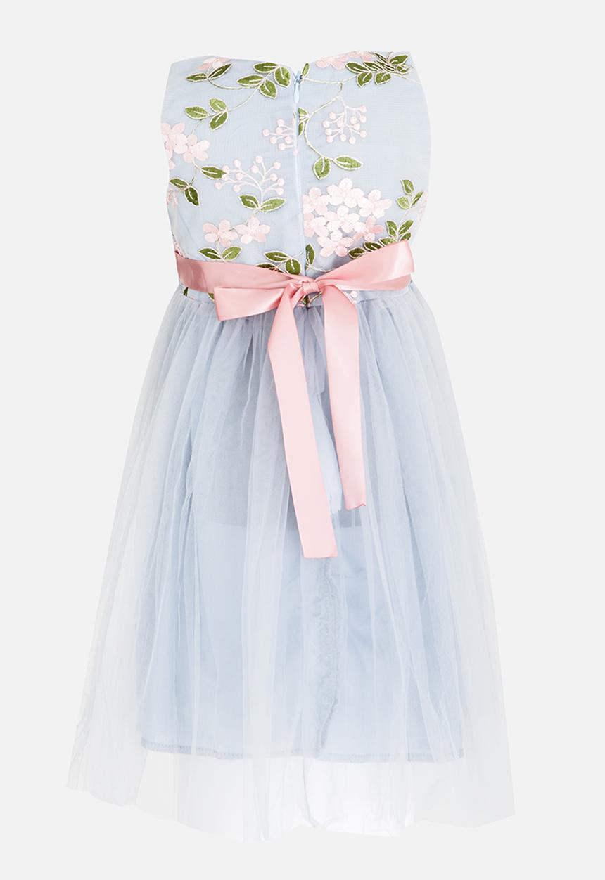Pop Candy - Flower Embroidered Tutu Dress Pale Blue