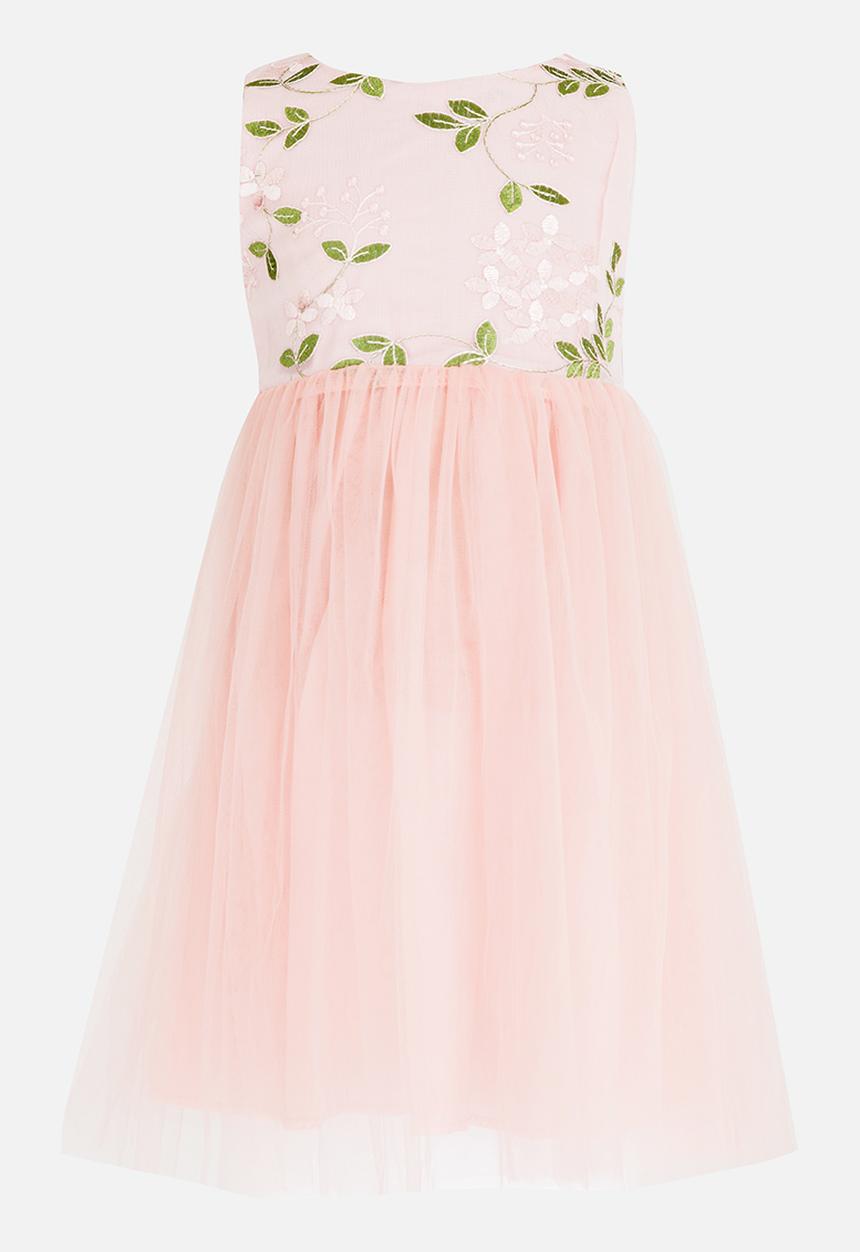 Pop Candy - Flower Embroidered Tutu Dress Mid Pink