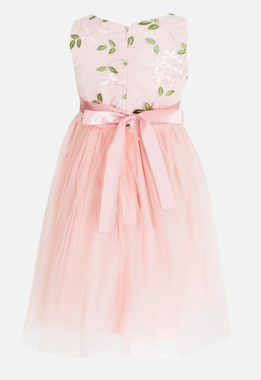 Pop Candy - Flower Embroidered Tutu Dress Mid Pink