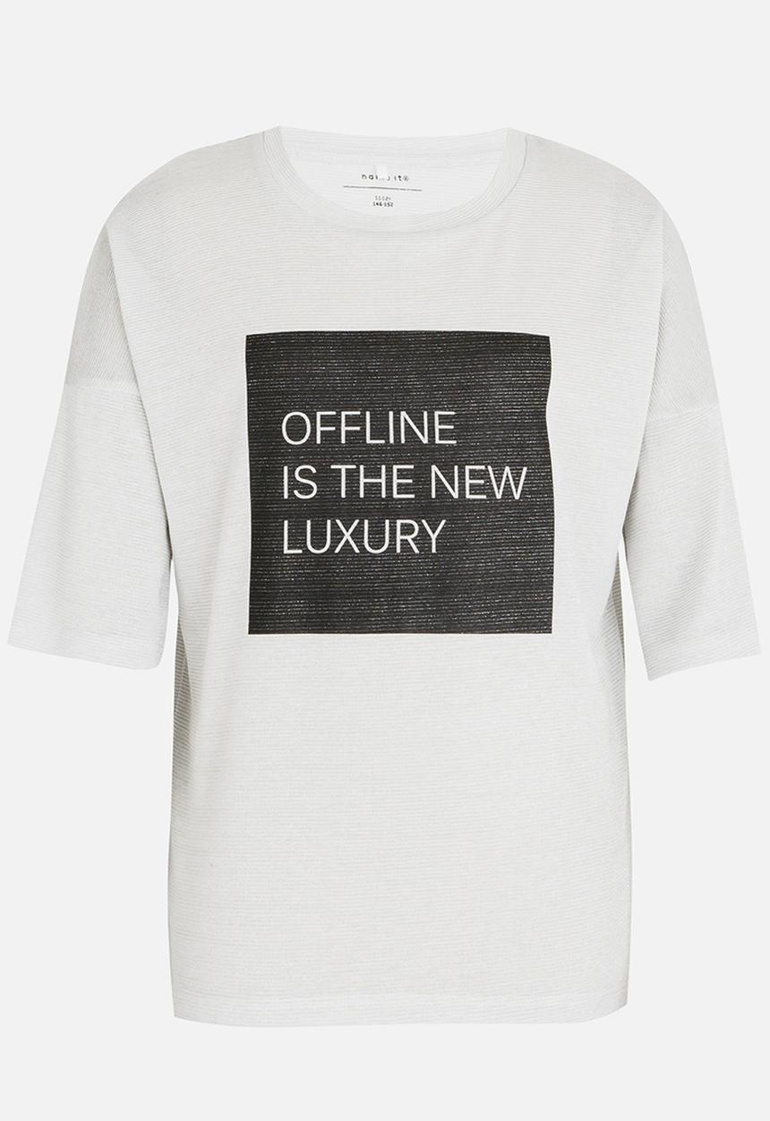 Name It - Glittery Short Sleeve Tee White