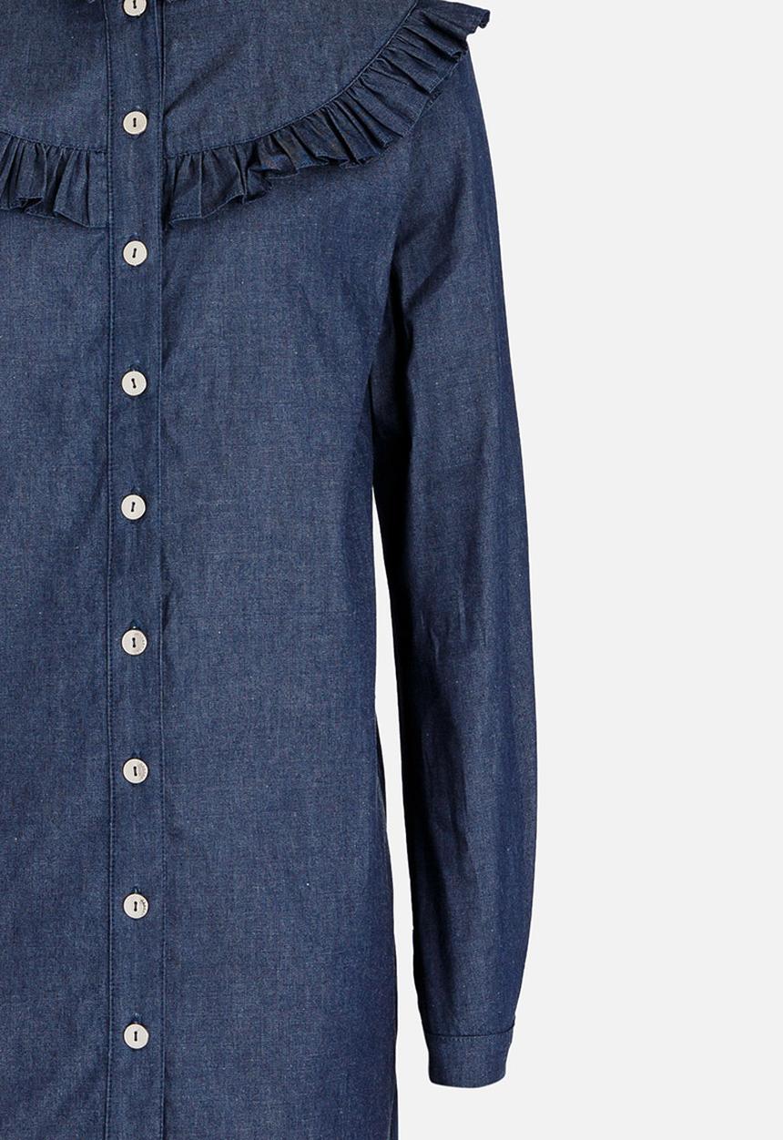 Rebel Republic - Frill Shirt Dress Blue