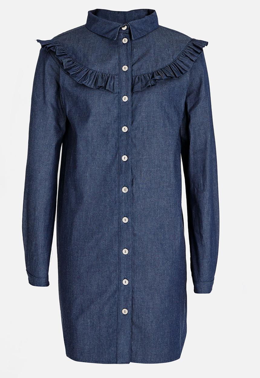 Rebel Republic - Frill Shirt Dress Blue
