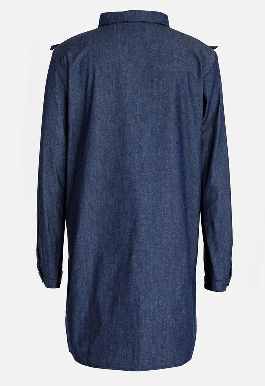Rebel Republic - Frill Shirt Dress Blue