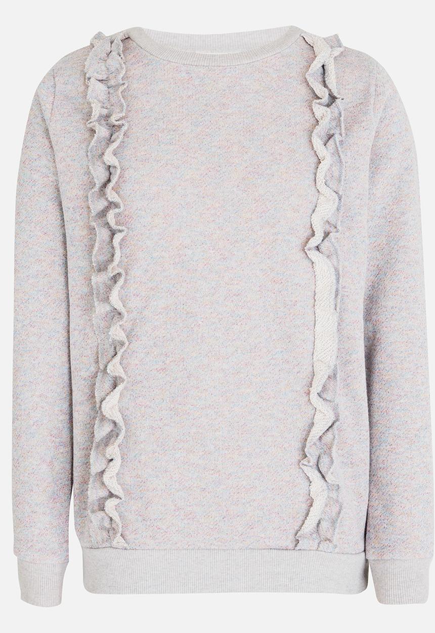 Name It - Long Sleeve Frilled Sweat Top Grey