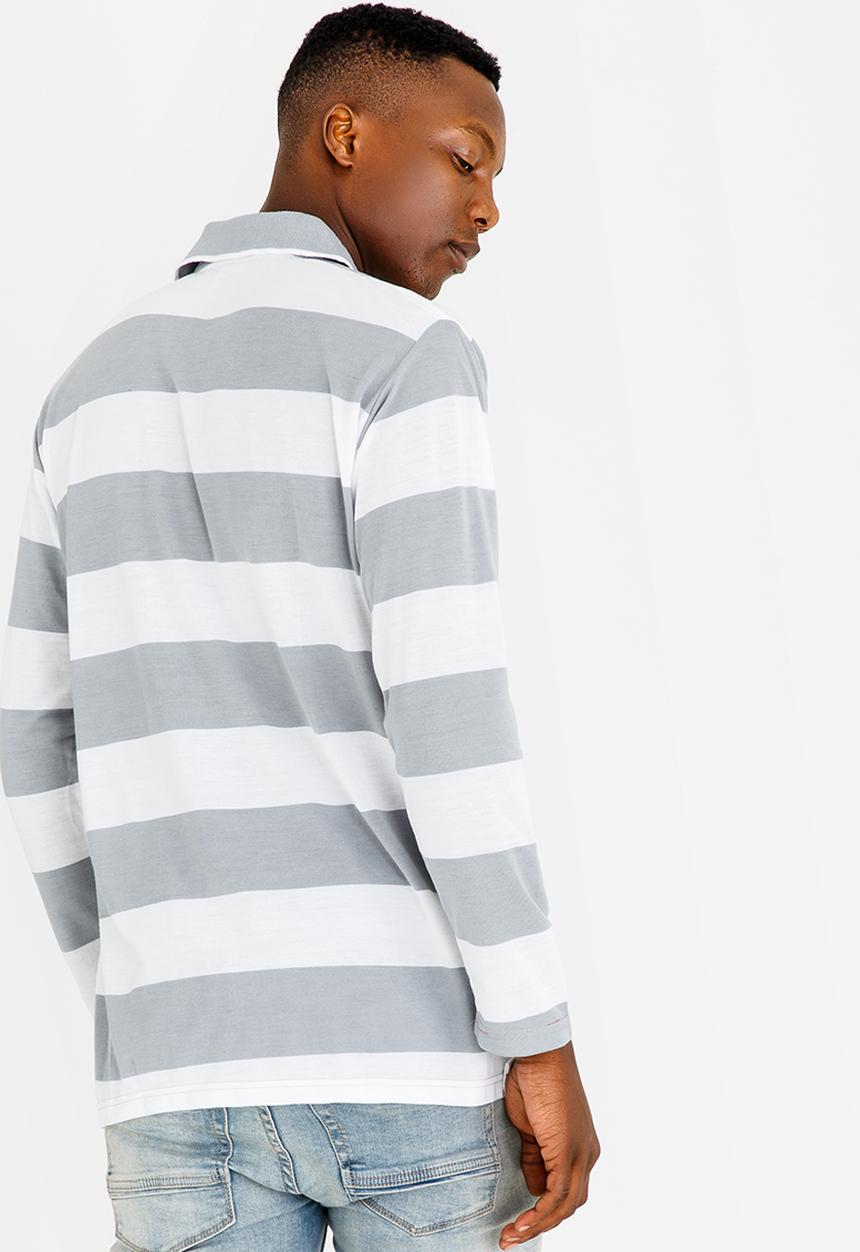 STYLE REPUBLIC - Broad Stripe Golfer Mid Grey