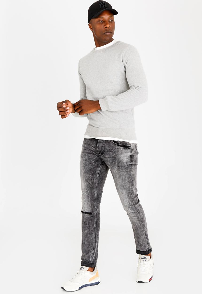 STYLE REPUBLIC - Fleek Crew Neck Sweatshirt Grey