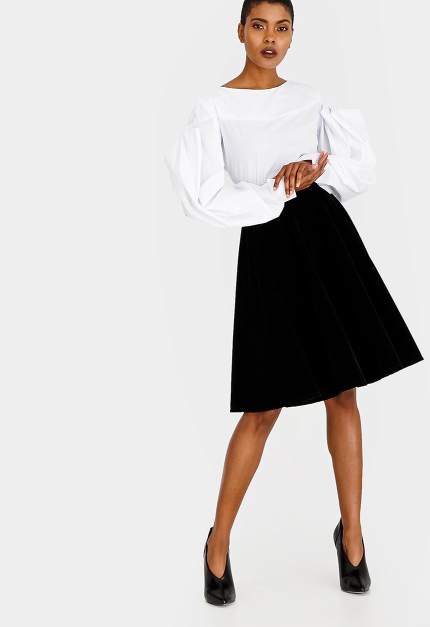 DAVID by David Tlale - Off-shore Double Grid Blouse White