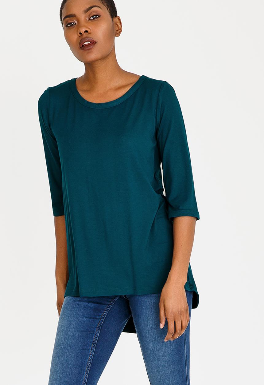 edit - Hi-Lo Top with Back Detail Green