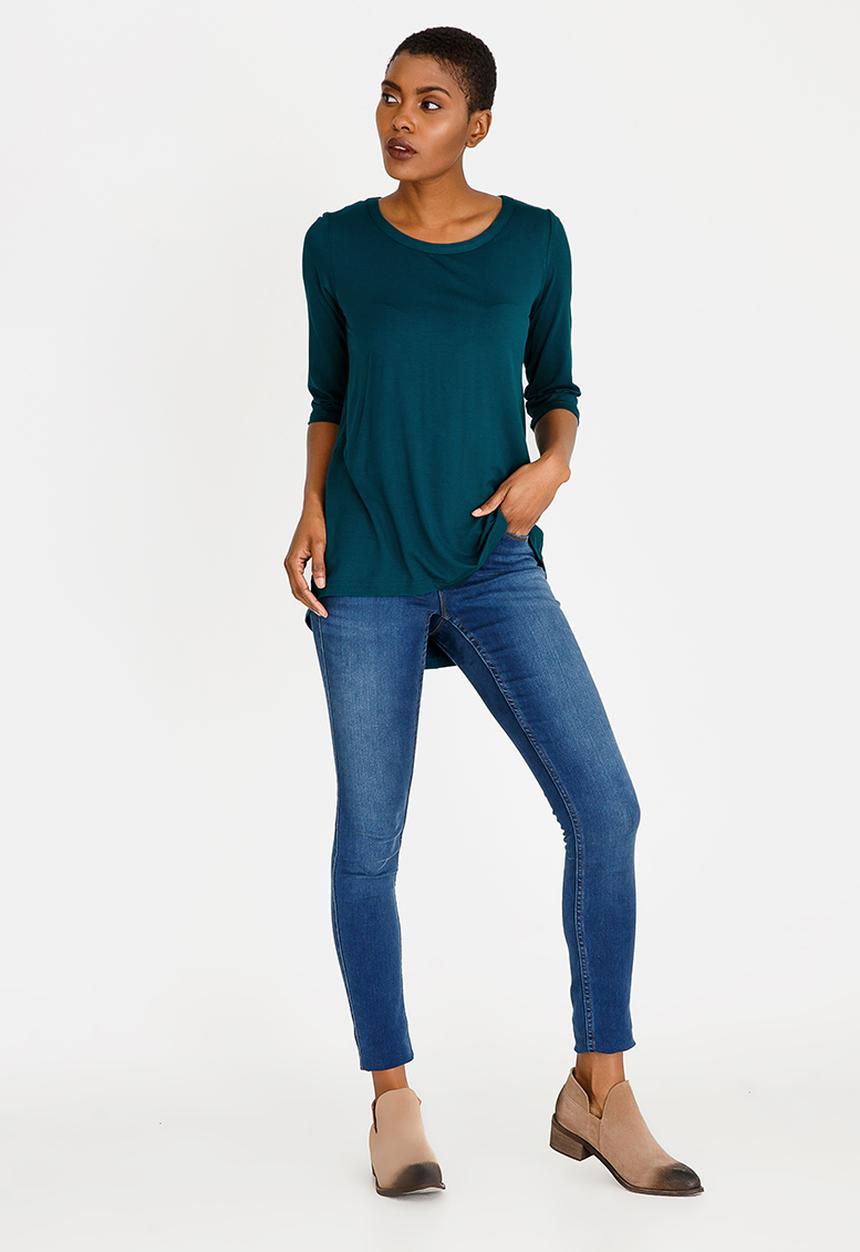 edit - Hi-Lo Top with Back Detail Green