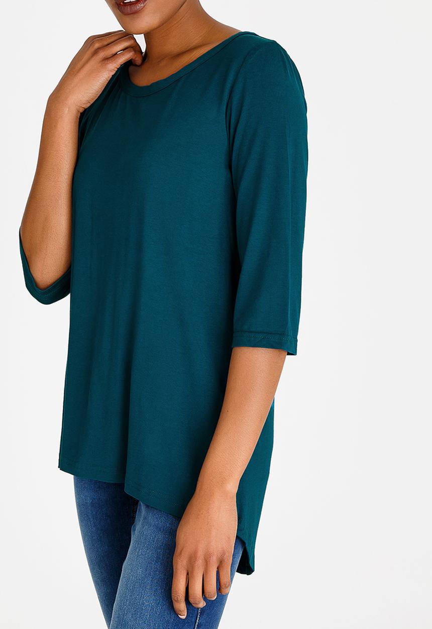 edit - Hi-Lo Top with Back Detail Green