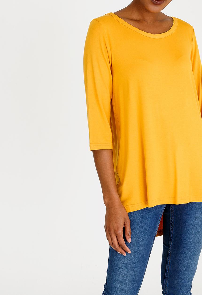 edit - Hi-Lo Top with Back Detail Yellow