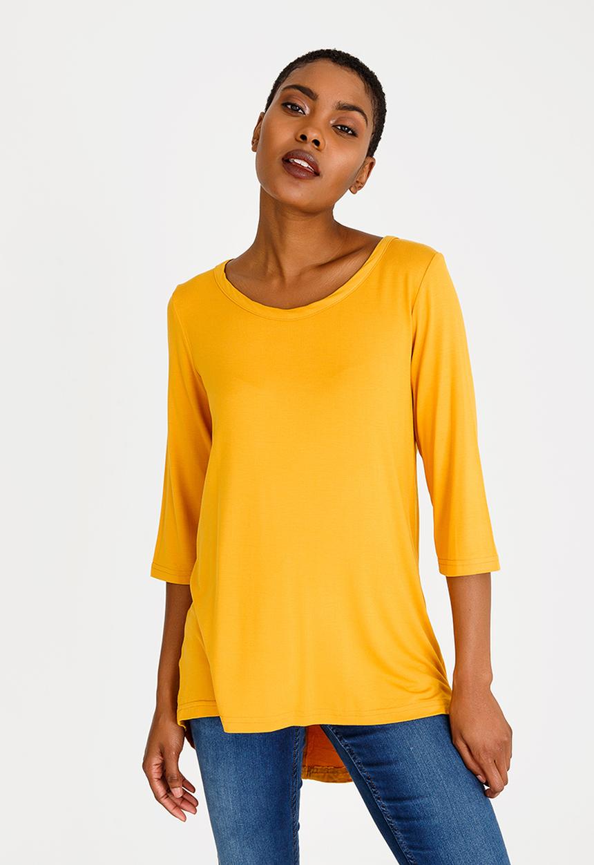 edit - Hi-Lo Top with Back Detail Yellow