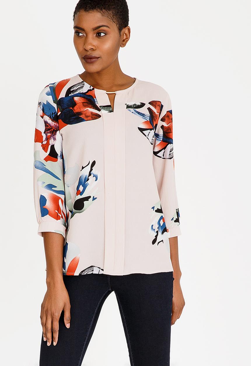 edit - 3/4 Sleeve Easy Fit Blouse Pale Pink