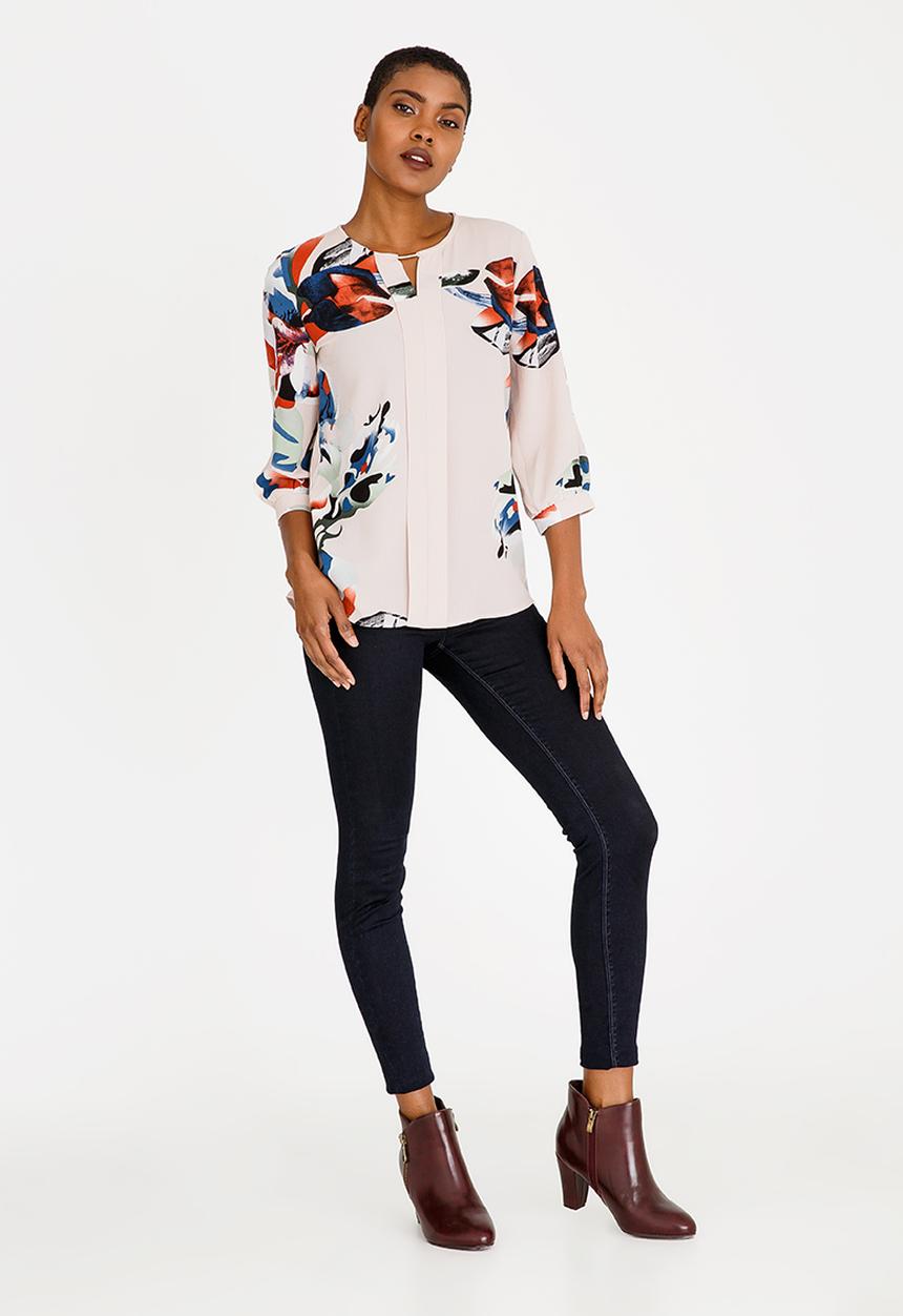 edit - 3/4 Sleeve Easy Fit Blouse Pale Pink