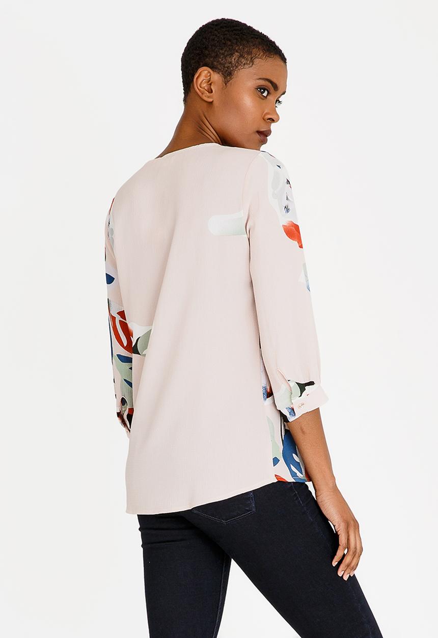edit - 3/4 Sleeve Easy Fit Blouse Pale Pink