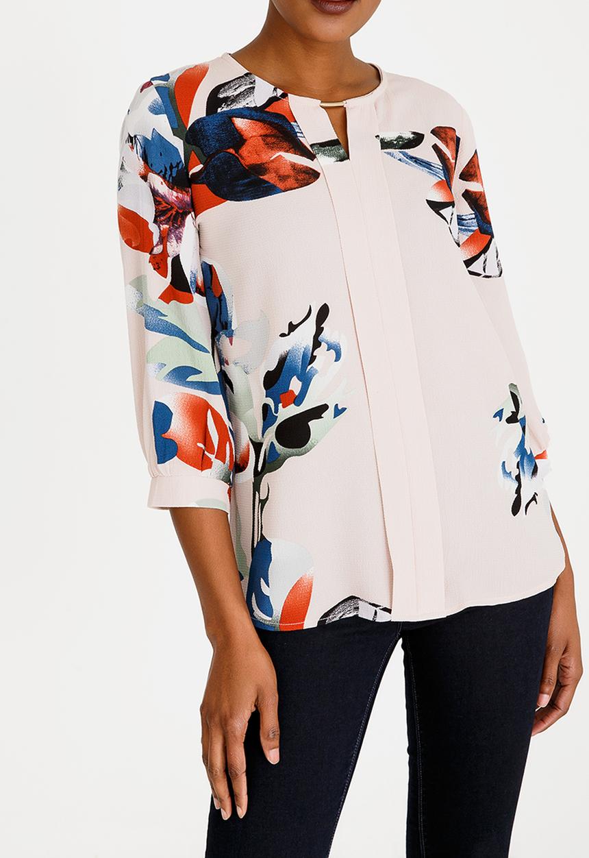 edit - 3/4 Sleeve Easy Fit Blouse Pale Pink