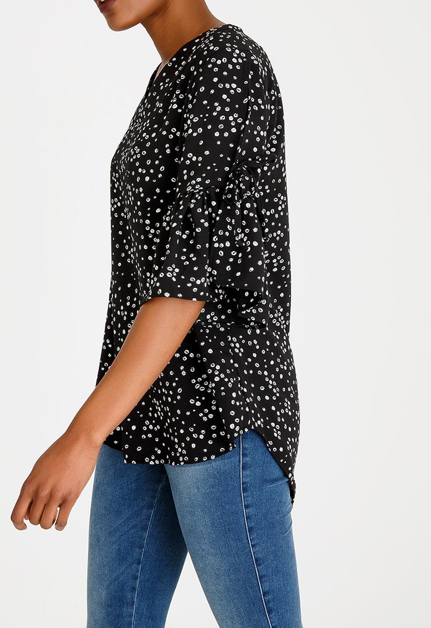 edit - 3/4 Sleeve Easy Fit Blouse Multi-colour