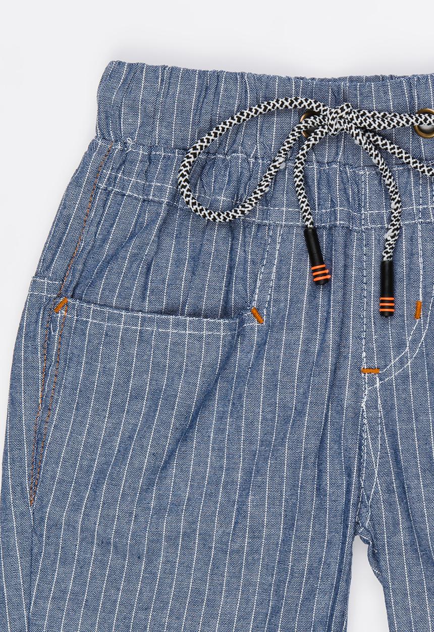 Pop Candy - High Waist Stripe Shorts Blue