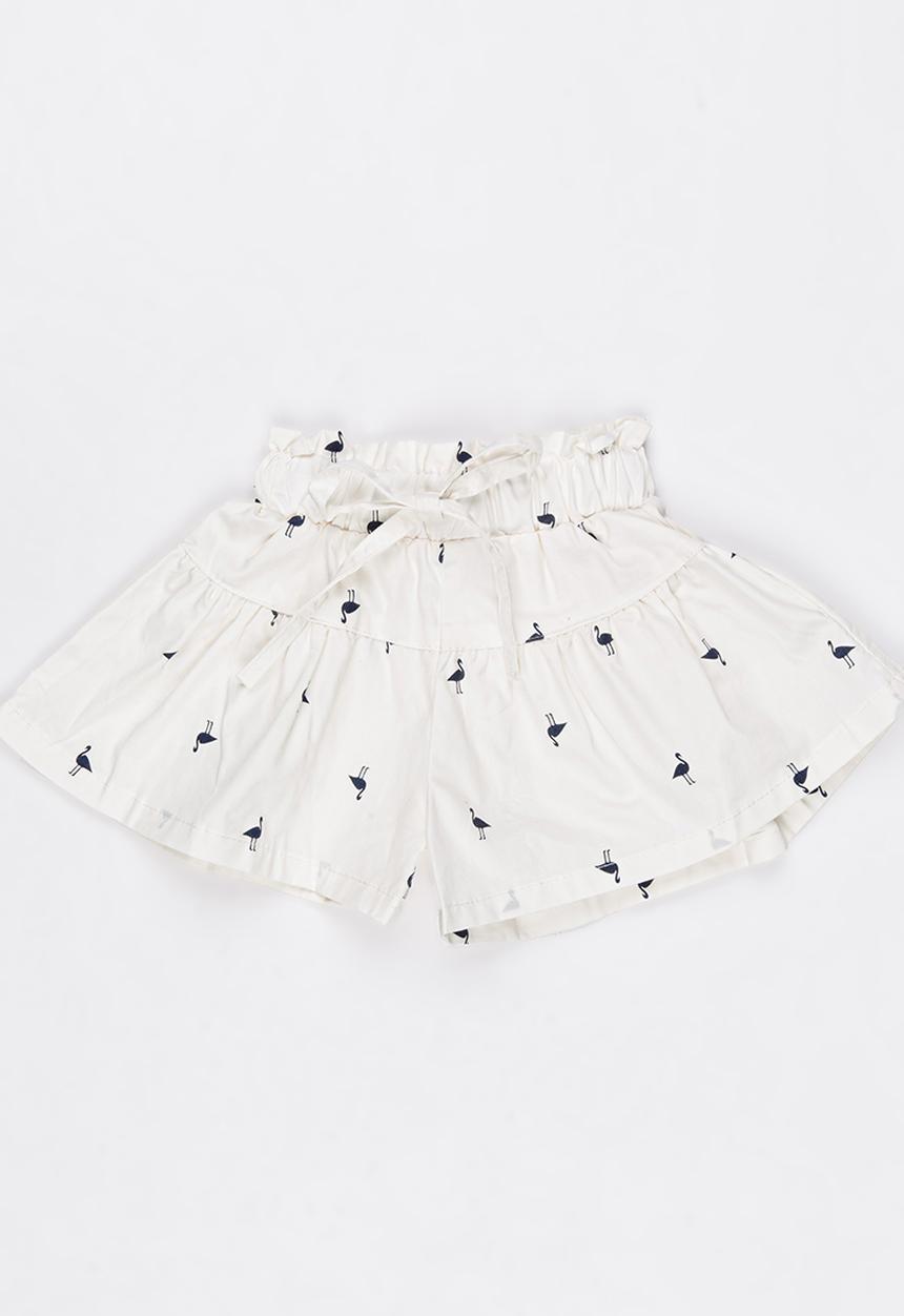 Pop Candy - Bird Printed Short White