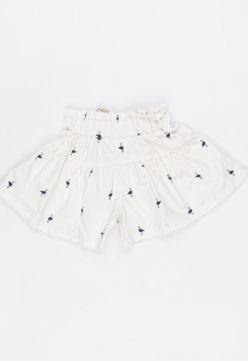 Pop Candy - Bird Printed Short White