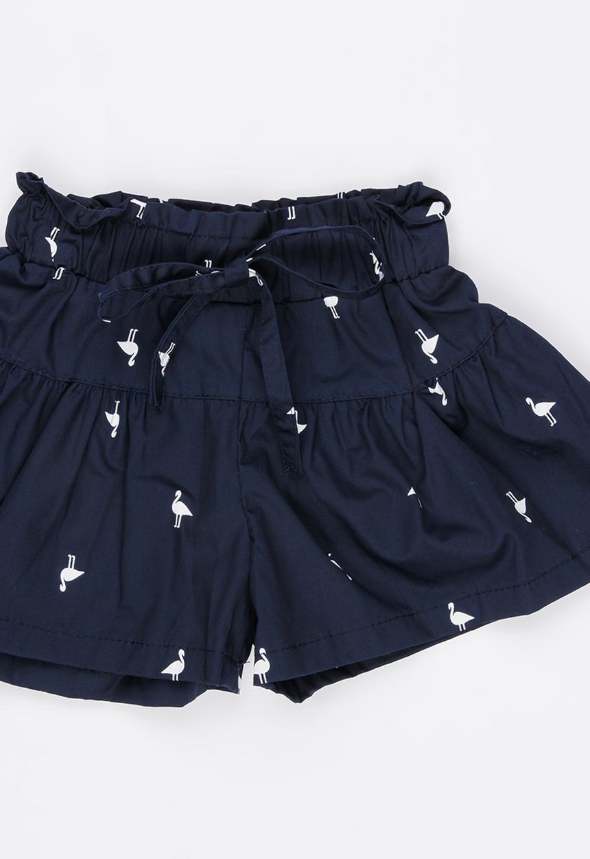 Pop Candy - Bird Printed Short Navy